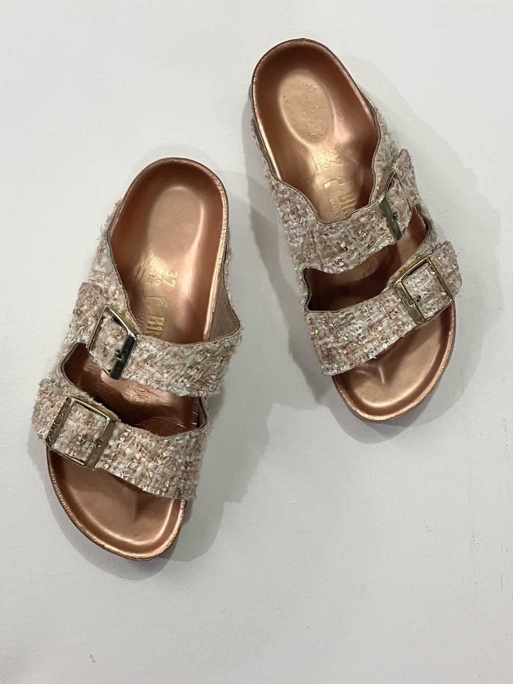 Birkenstock Tweed Double Buckle Arizona Sandals